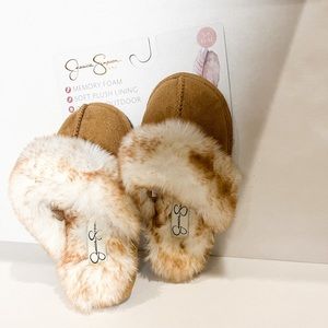 Jessica Simpson fur slippers